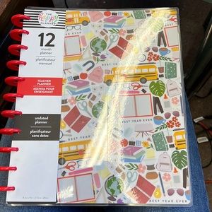 NWT Undated Cute Icons Big Teacher Happy Planner - 12 Months The Happy Planner